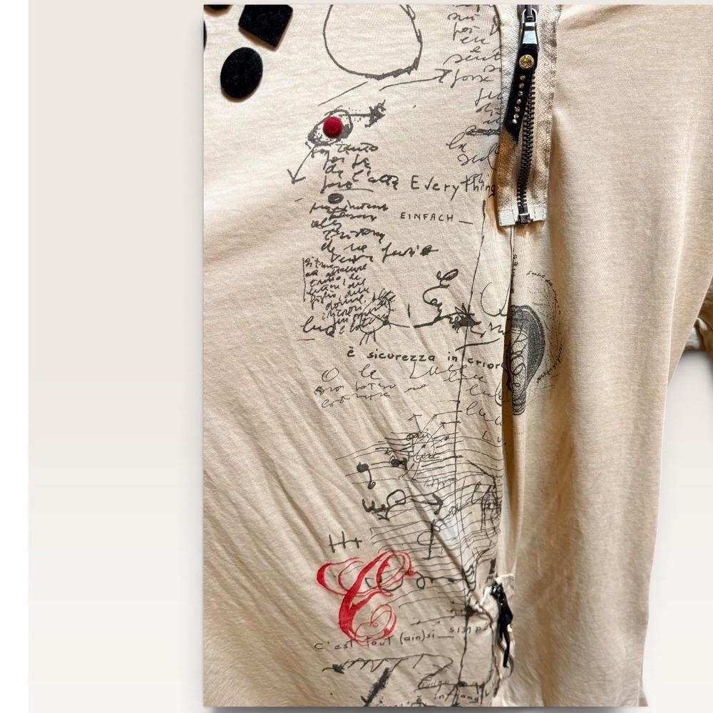 Elisa Cavaletti Daniela Dallavalle Beige Lagenlook Zip Long Sleeve Top Italy - Picture 6 of 11